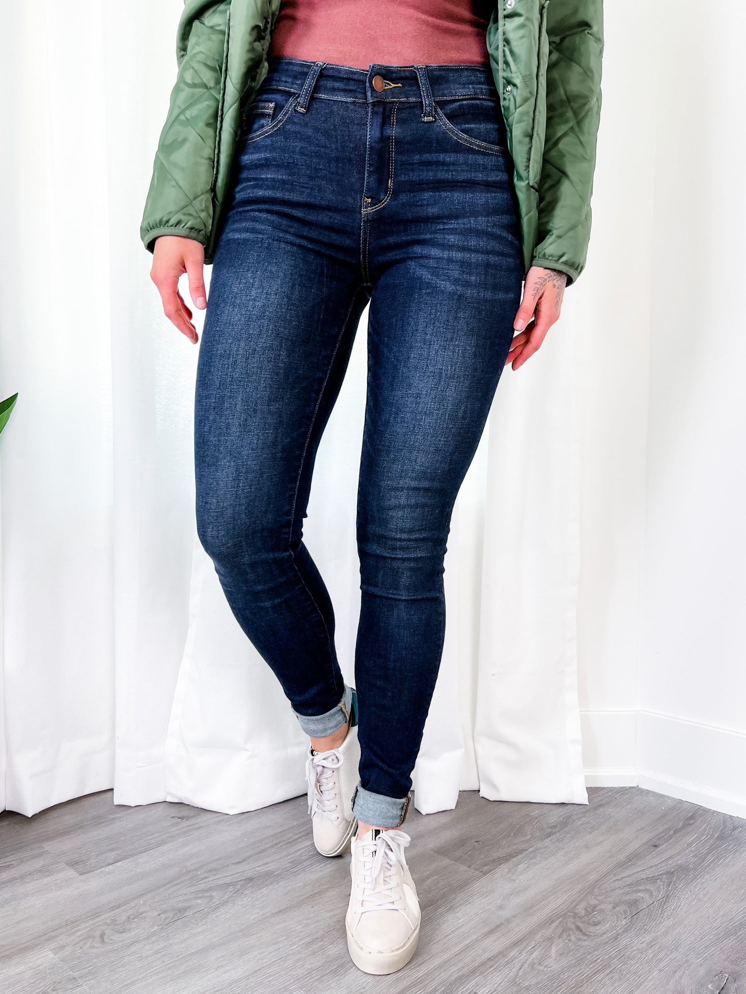 PLUS/REG Judy Blue Long Tall Sally Non-Distressed Skinny Jeans (34" INSEAM!) 82152 DK