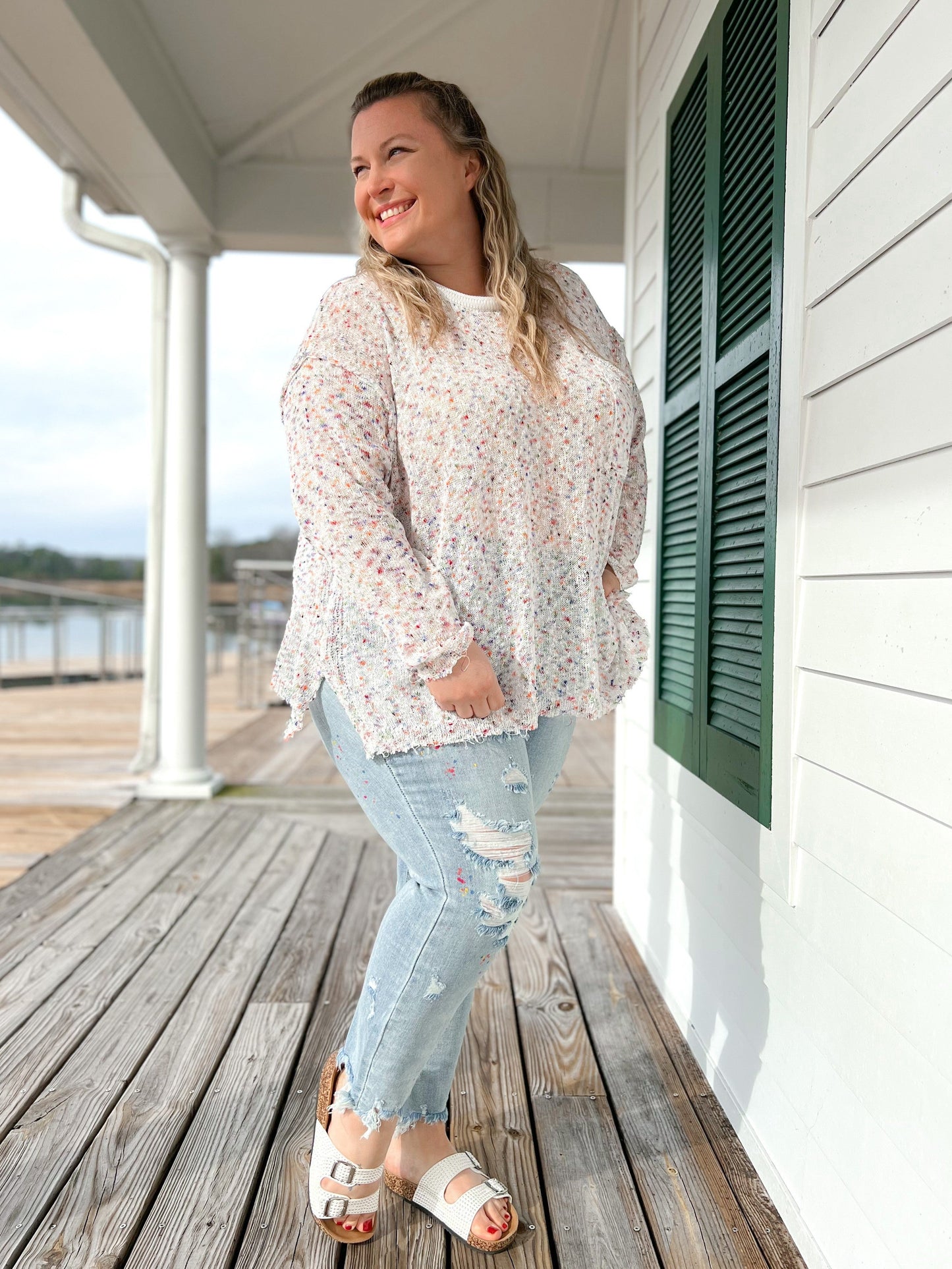 Judy Blue High Rise Distressed Paint Splatter Jeans