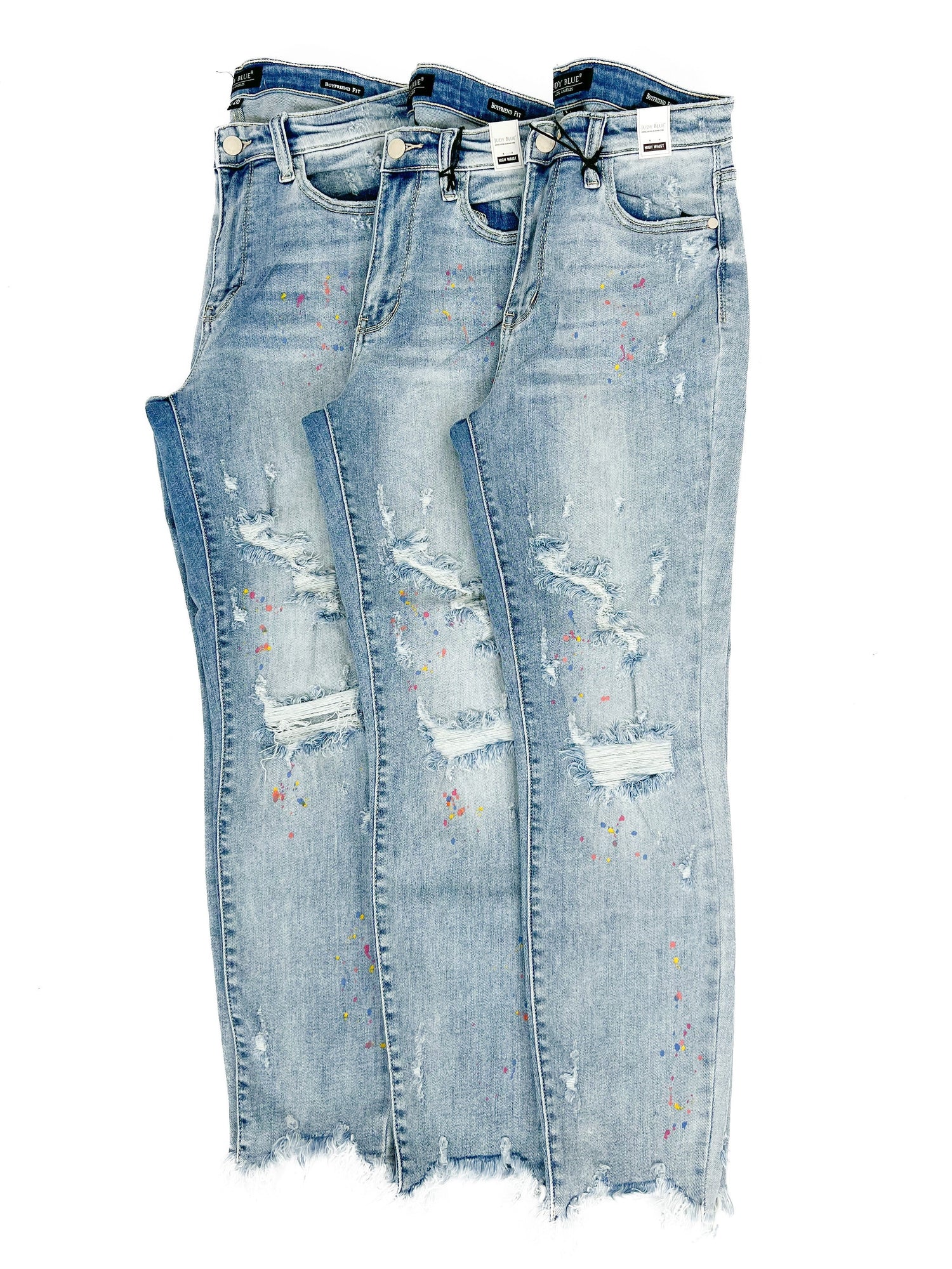 Judy Blue High Rise Distressed Paint Splatter Jeans