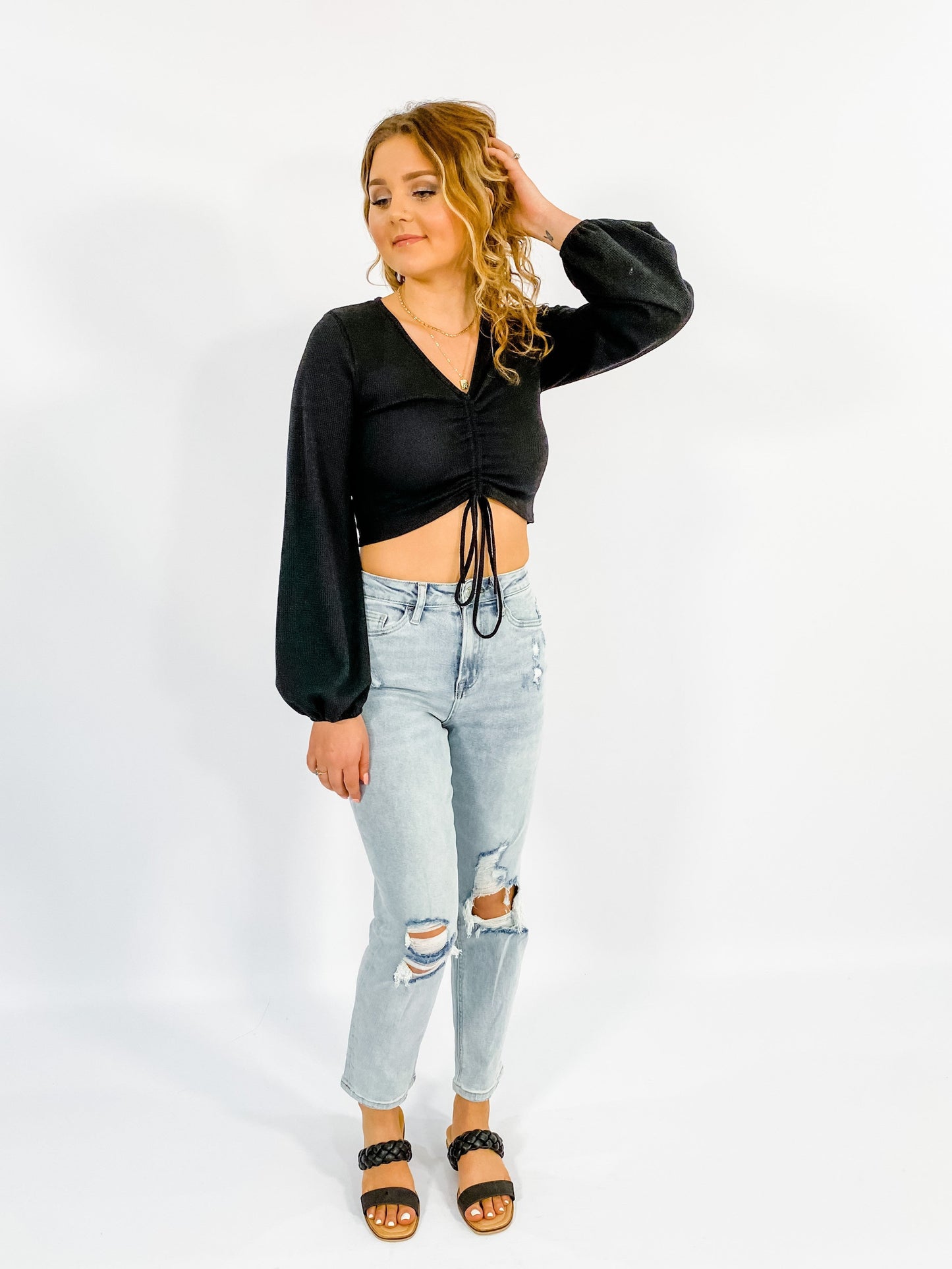 Vervet "Millman" Ripped Stretch Mom Jeans