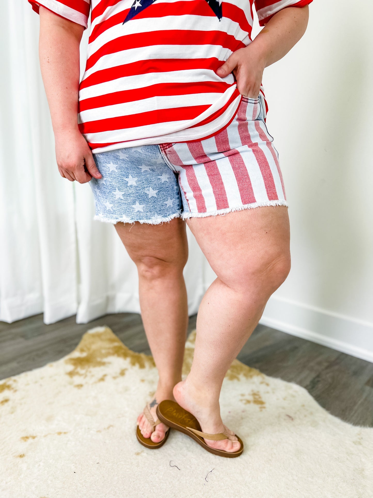 Judy Blue Stars & Stripes Cutoff Shorts