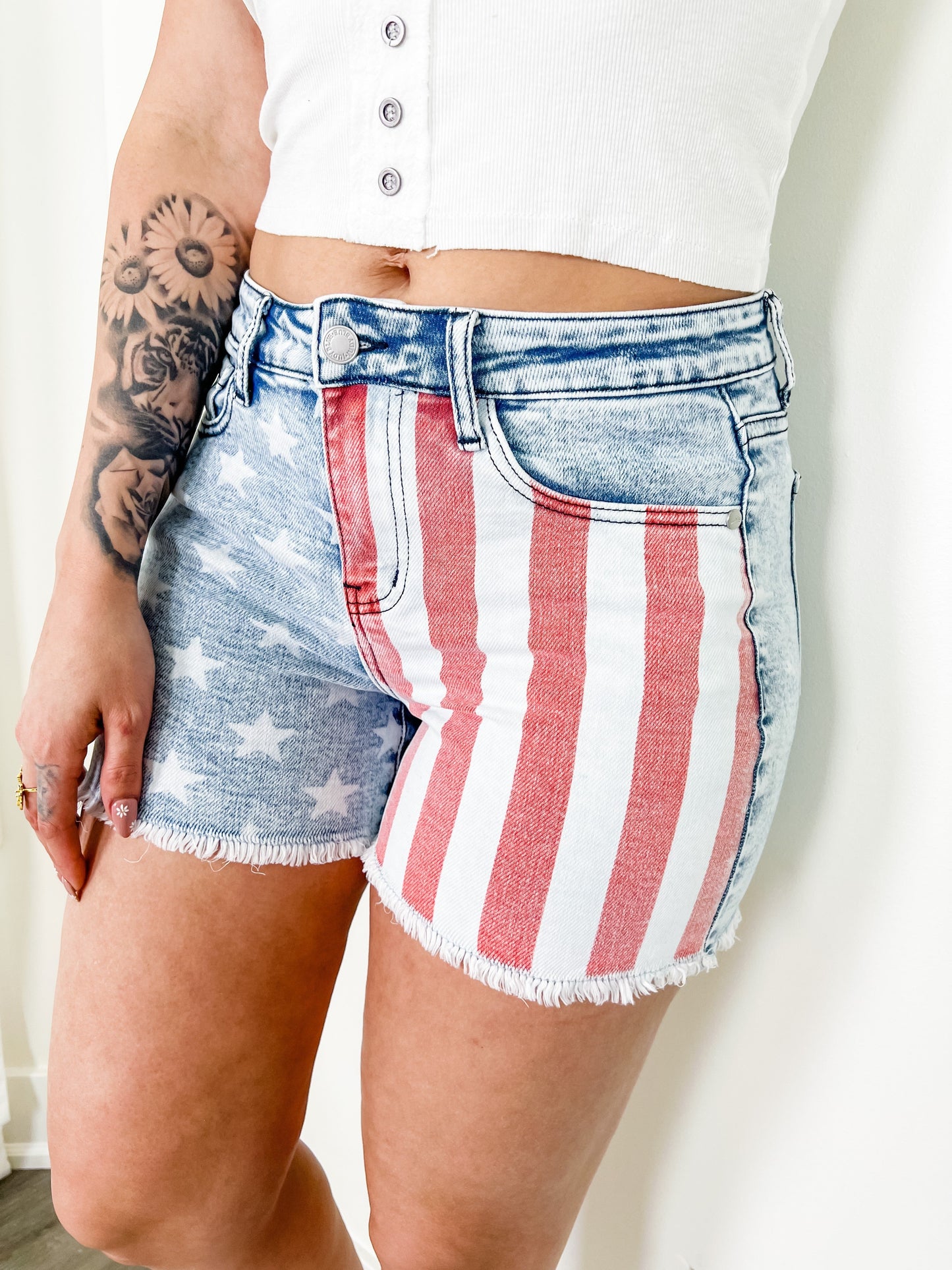 Judy Blue Stars & Stripes Cutoff Shorts