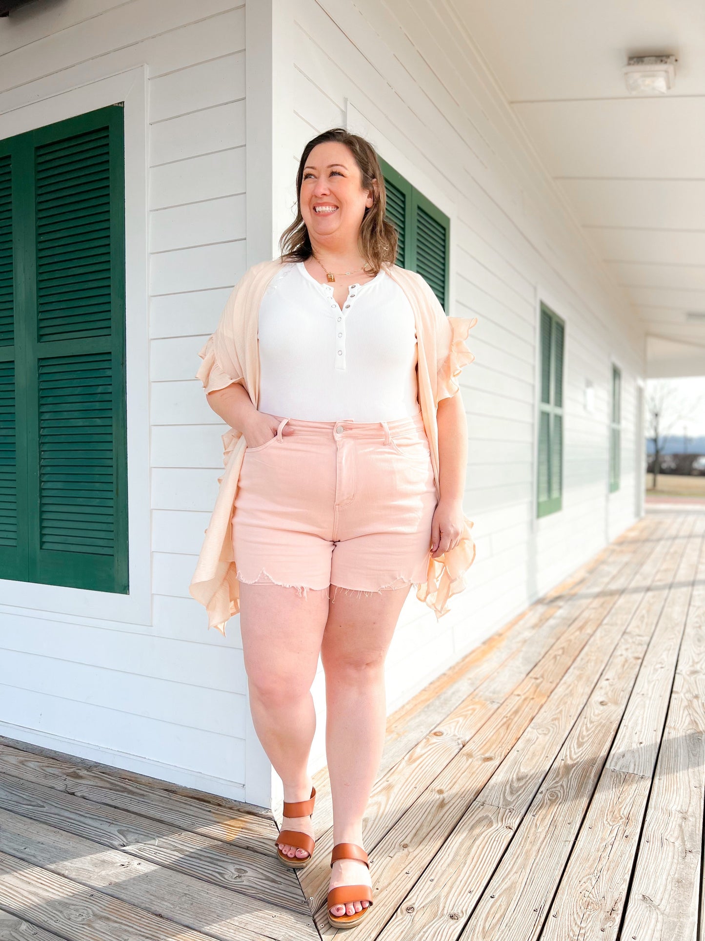 Judy Blue Making me Blush Garment Dyed Cut Off Shorts