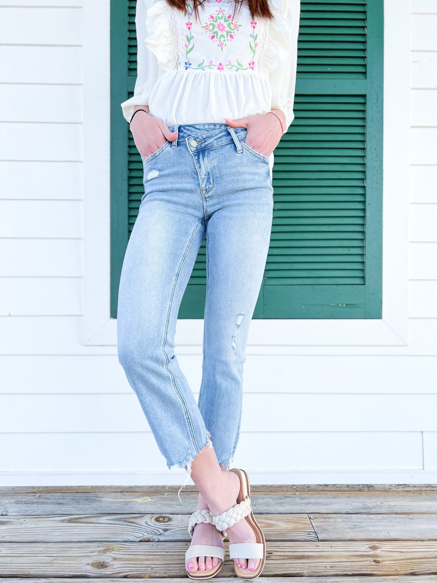 Vervet Criss Cross Kick Flare Jeans