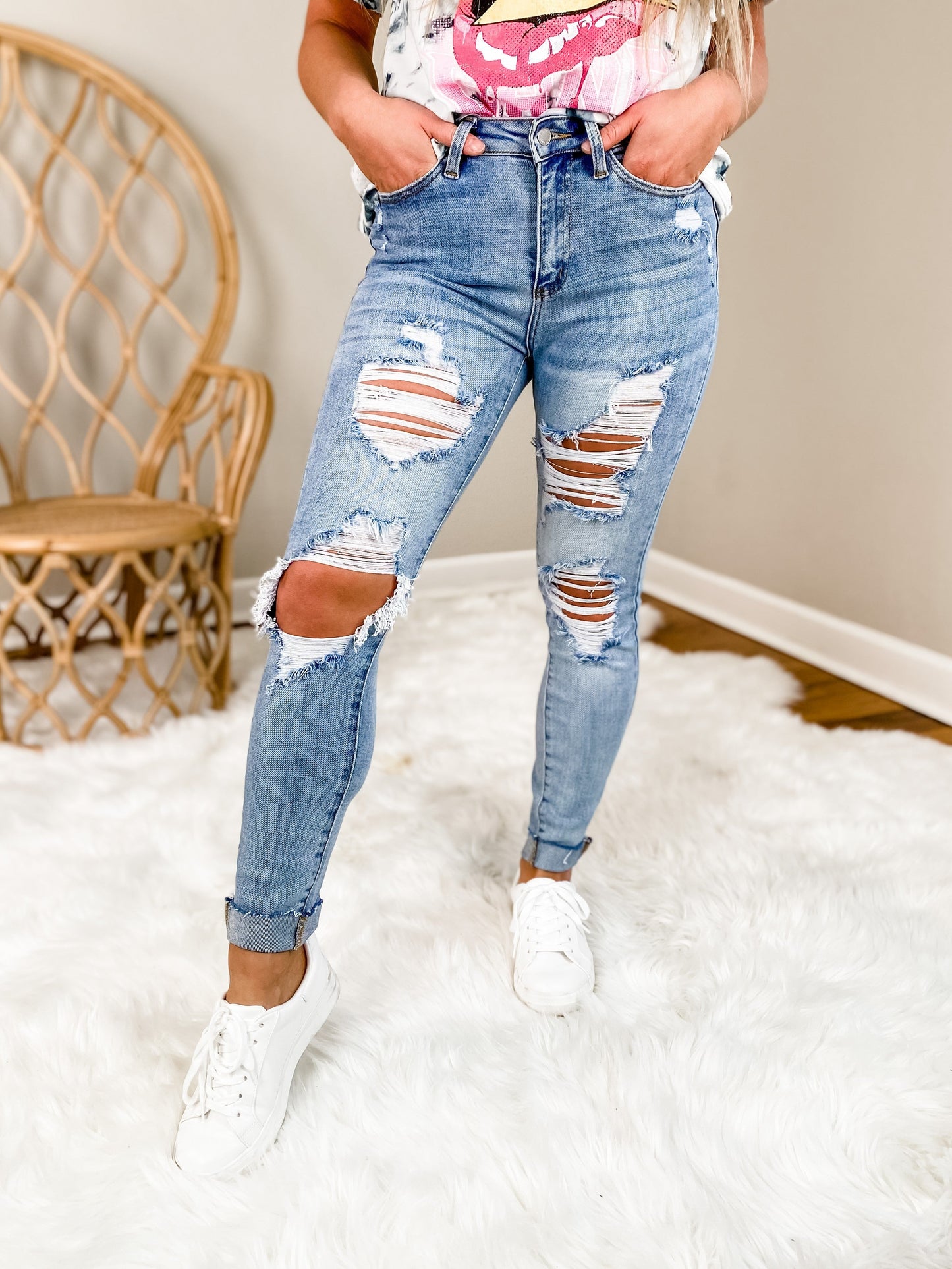 PLUS/REG Judy Blue Mama Knows Best Skinny Jeans