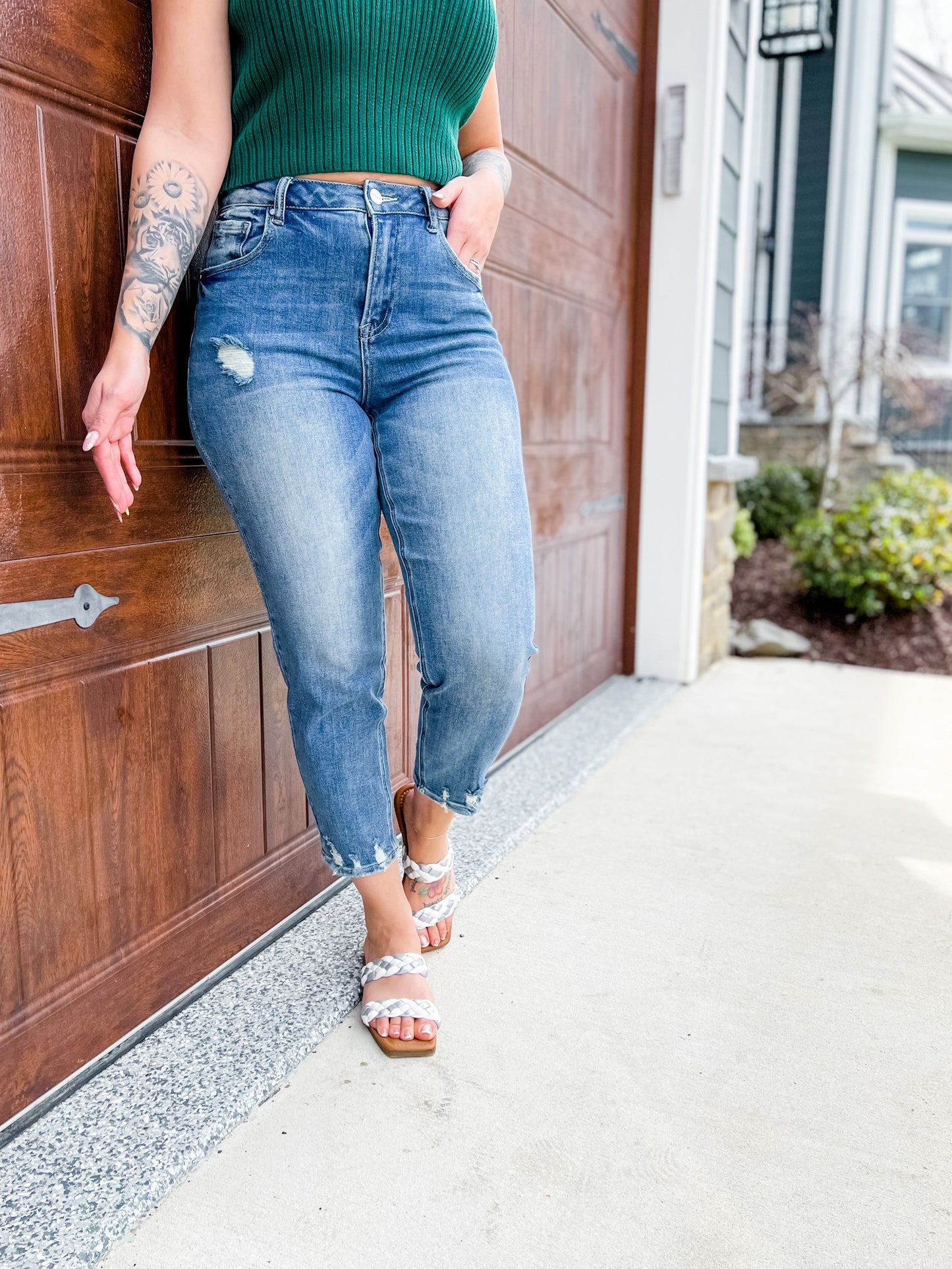 Risen Light Wash High Rise Boyfriend Jeans