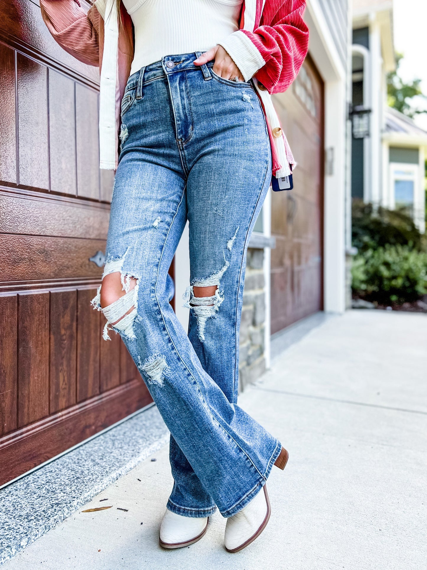 Judy Blue Better in Boots High Rise Distressed Bootcut Jeans