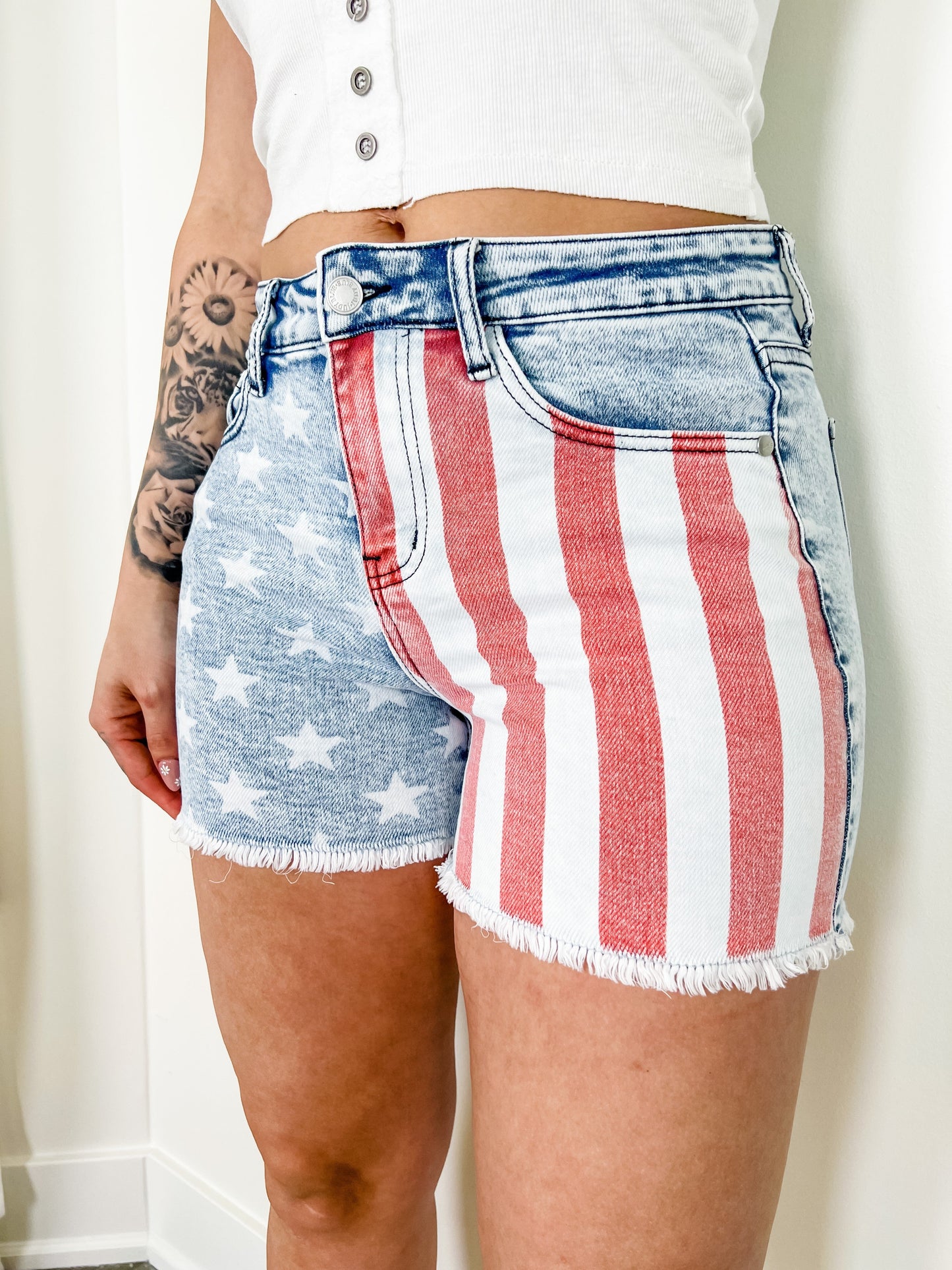 Judy Blue Stars & Stripes Cutoff Shorts