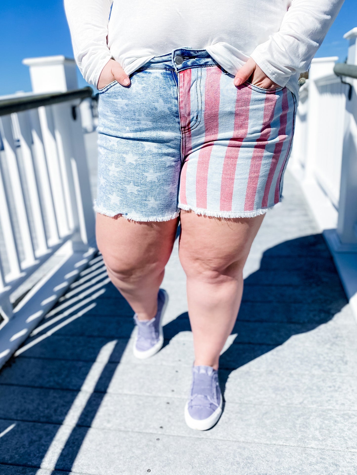 Judy Blue Stars & Stripes Cutoff Shorts