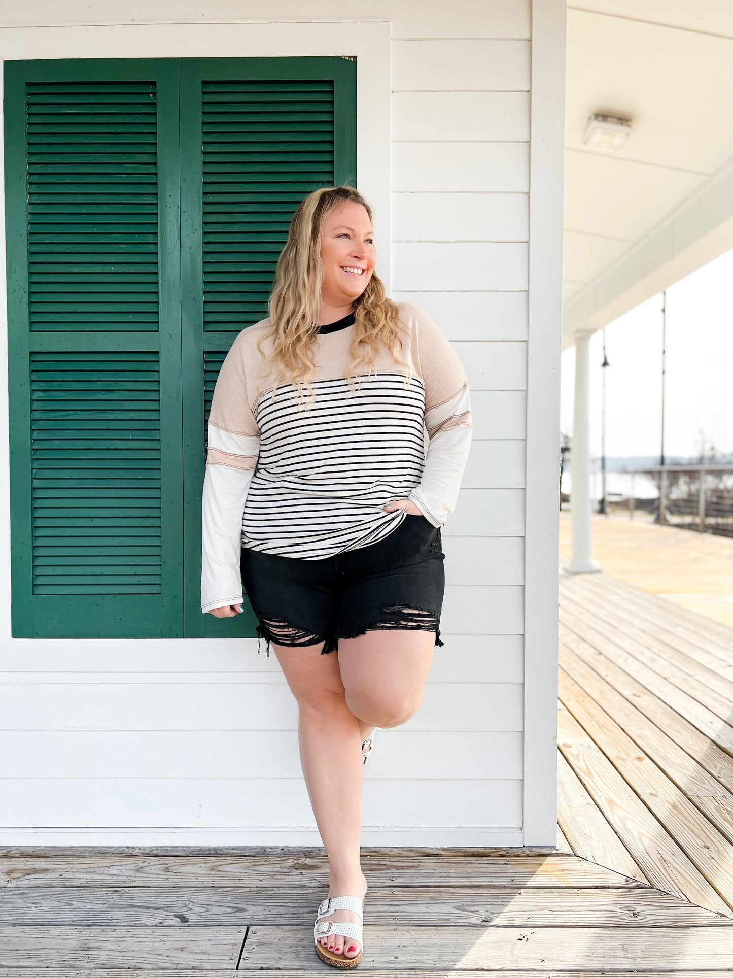 Judy Blue Little Black Denim  (LBD) Frayed Hem Shorts