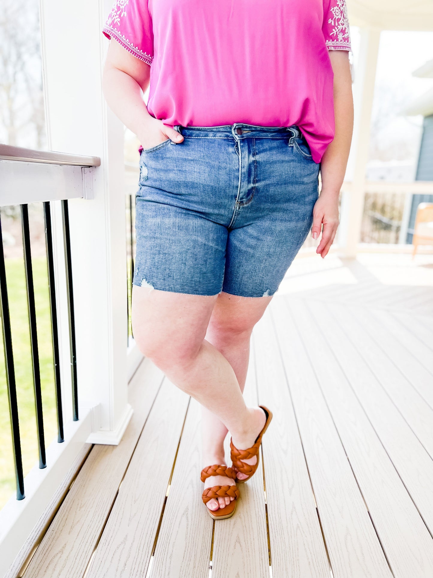 Judy Blue High Waist Mid Thigh Shorts