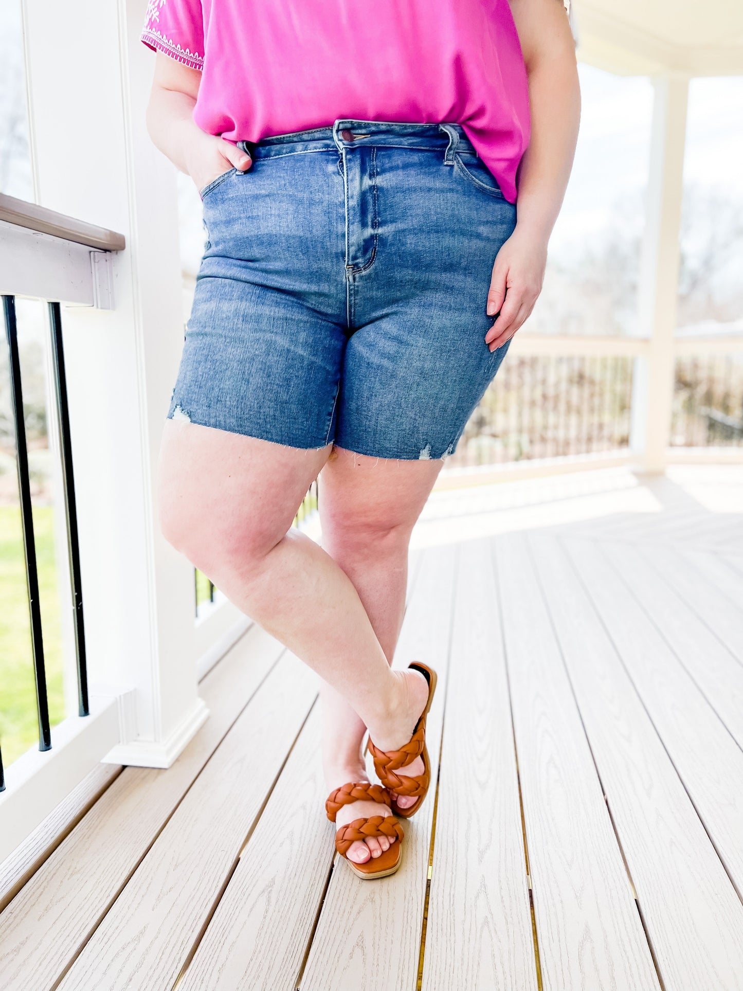 Judy Blue High Waist Mid Thigh Shorts