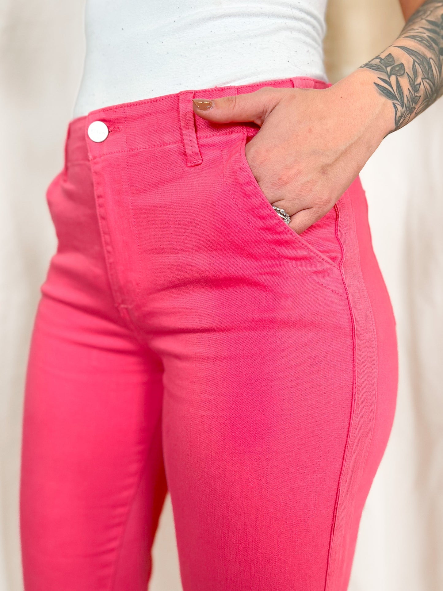 Risen Pink High Rise Jogger Jeans