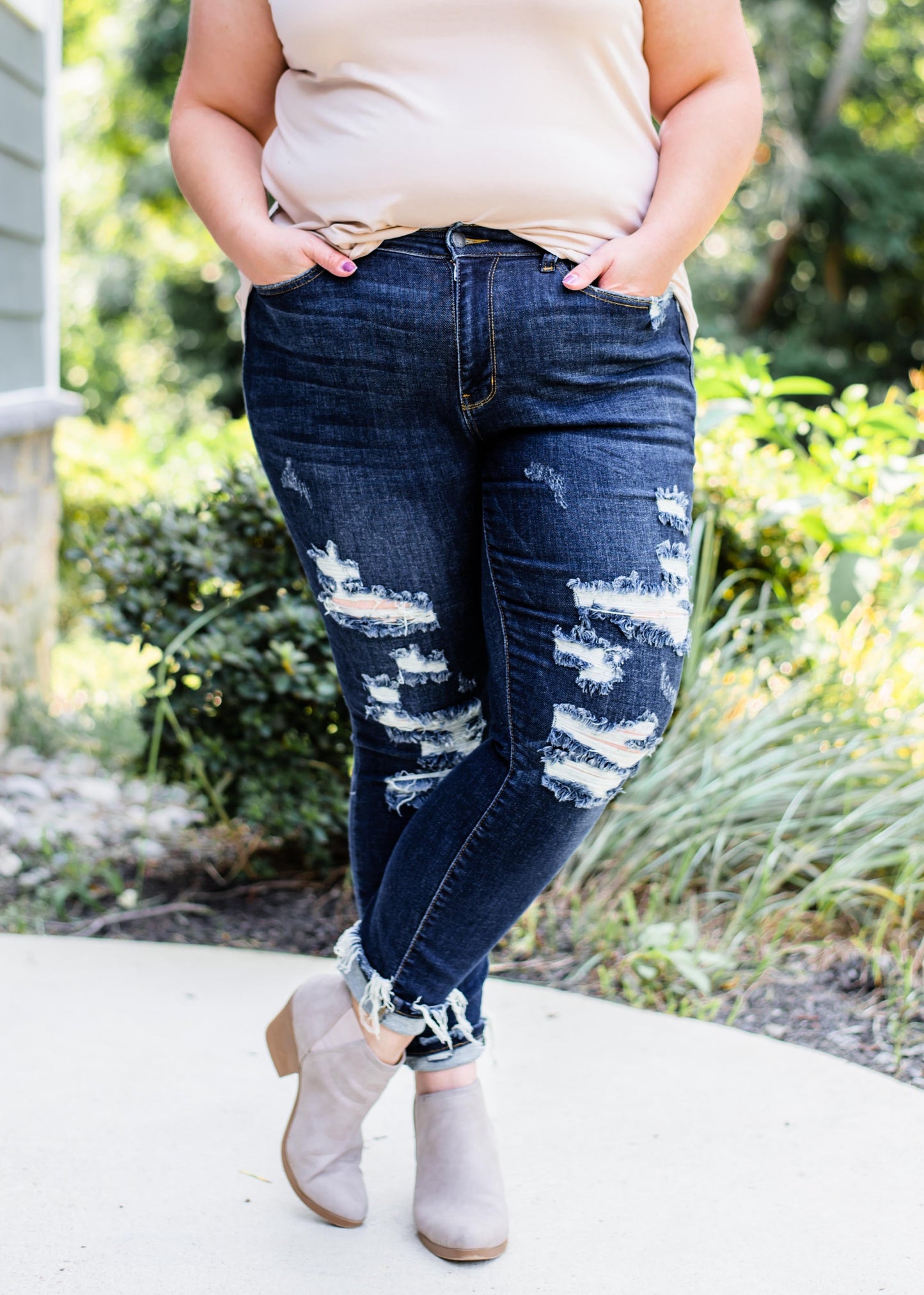 Cute but Psycho Judy Blue Distressed Skinny Jeans