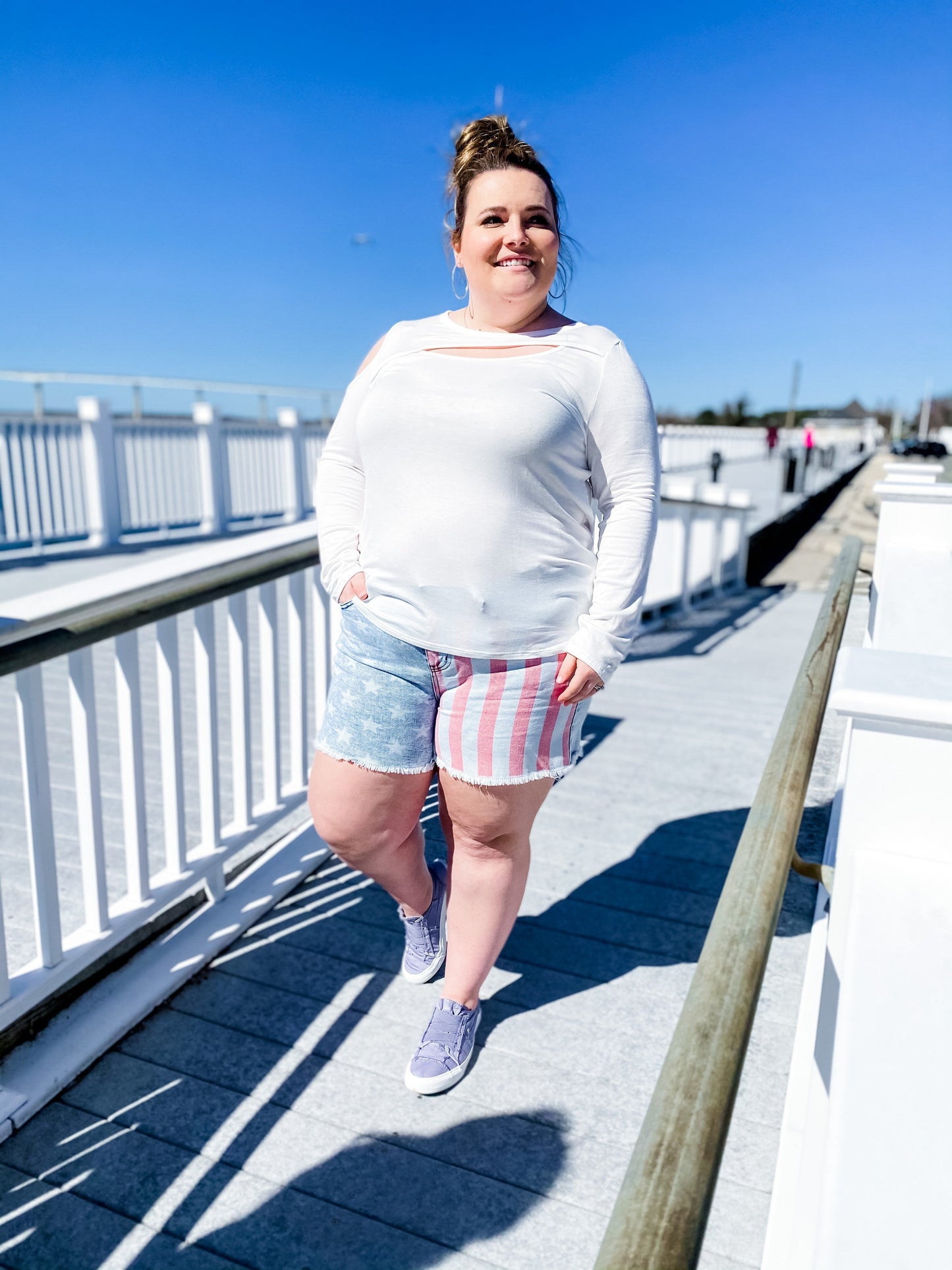 Judy Blue Stars & Stripes Cutoff Shorts